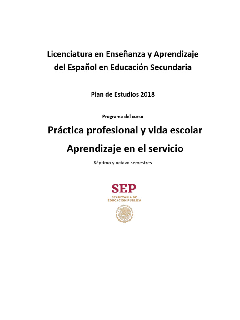 Aprendizaje en Servicio: Plan 2018 | PDF | Plan de estudios | Enseñando