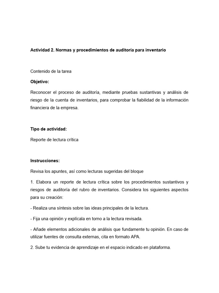 Normas de Auditoría para Inventarios | PDF | Auditoría | Business