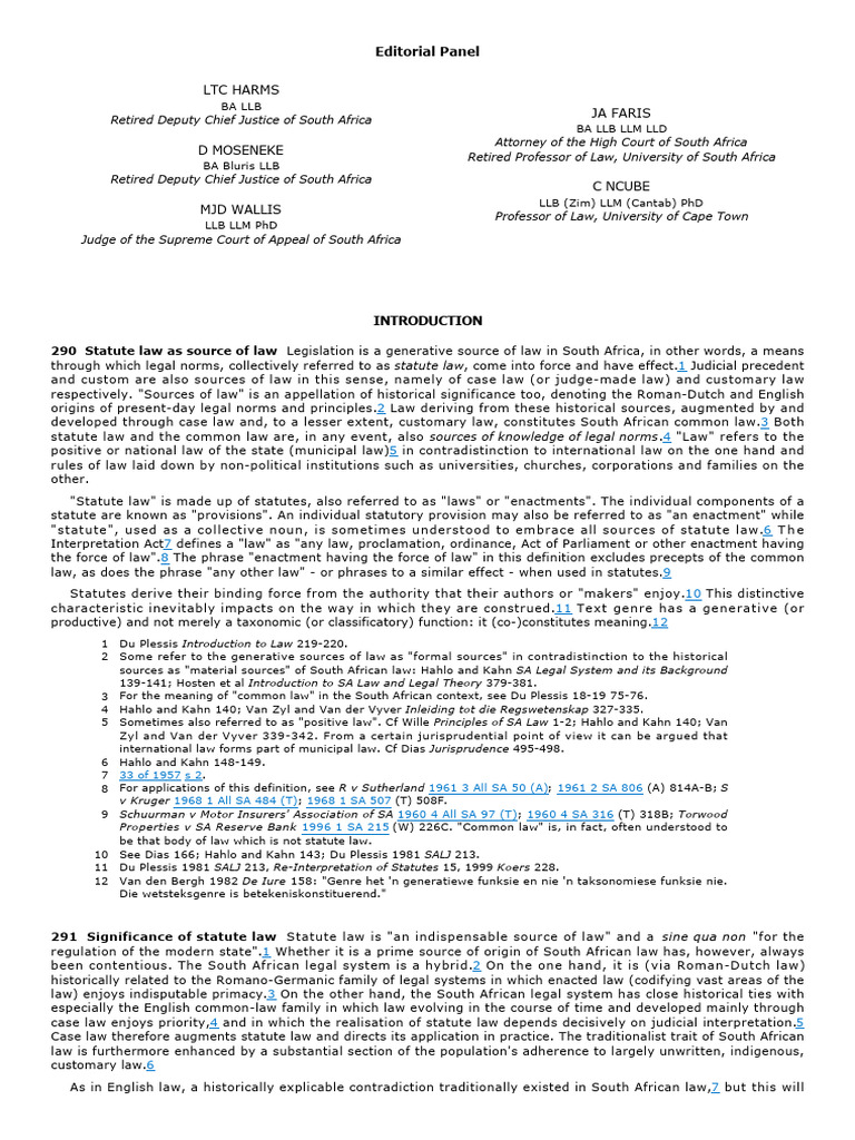 Understanding Statute Law in South Africa | PDF | Constitution | Common Law