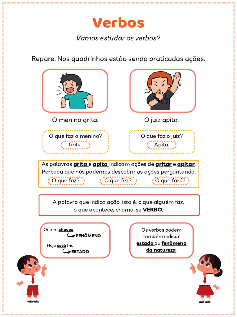 Estudo dos Verbos: Ações e Estados | PDF