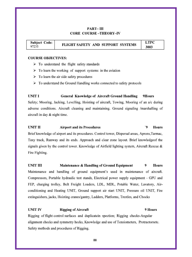 Flight Safety Syllabus | PDF