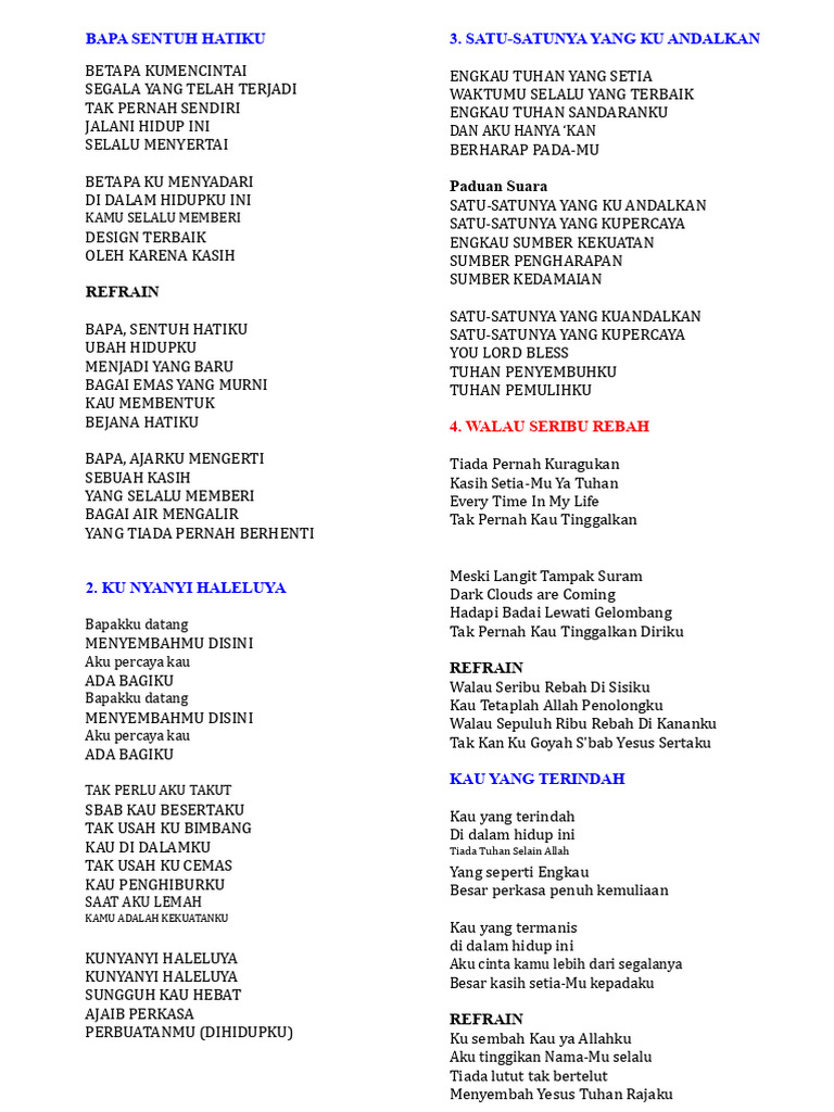 Lagu Rohani untuk Persembahan | PDF
