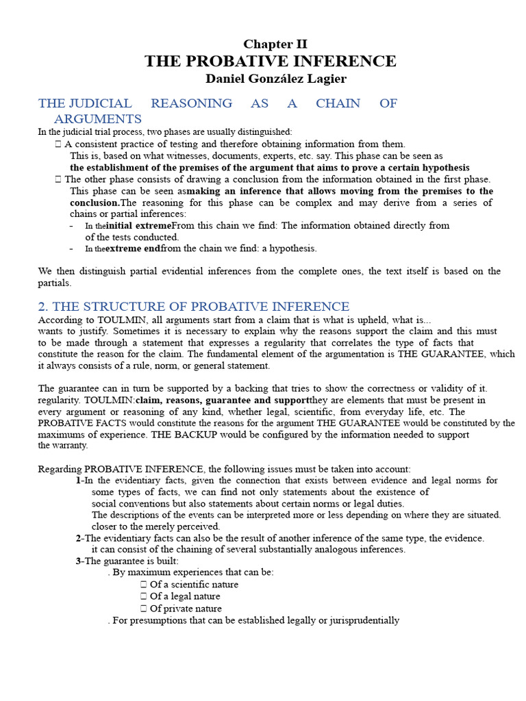 Understanding Probative Inference in Law | PDF | Inductive Reasoning ...