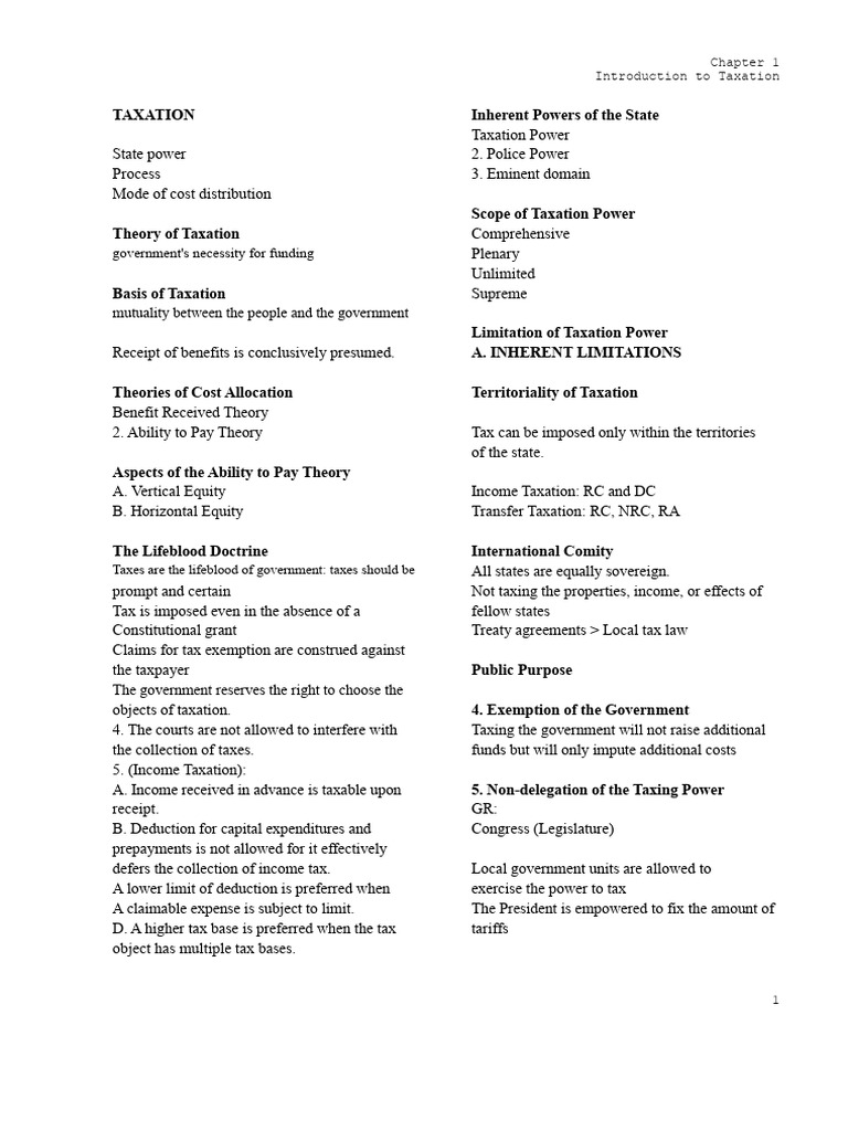Income Taxation Notes On Banggawan | PDF | Taxes | Tax Exemption