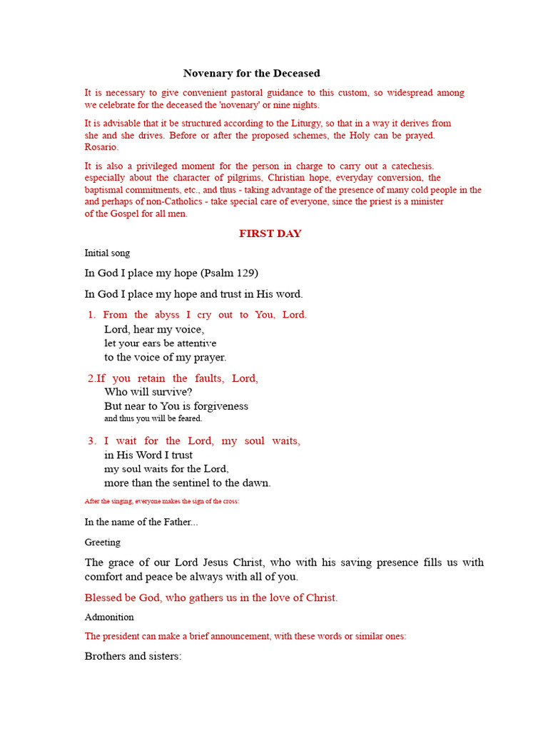 Novenary Prayers for the Deceased | PDF | God The Father | Lord's Prayer
