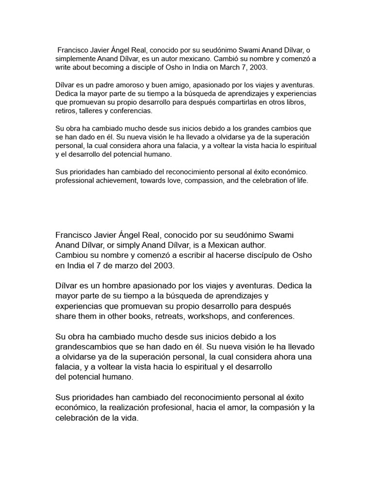 Francisco Javier Ángel Real: Camino Espiritual | PDF
