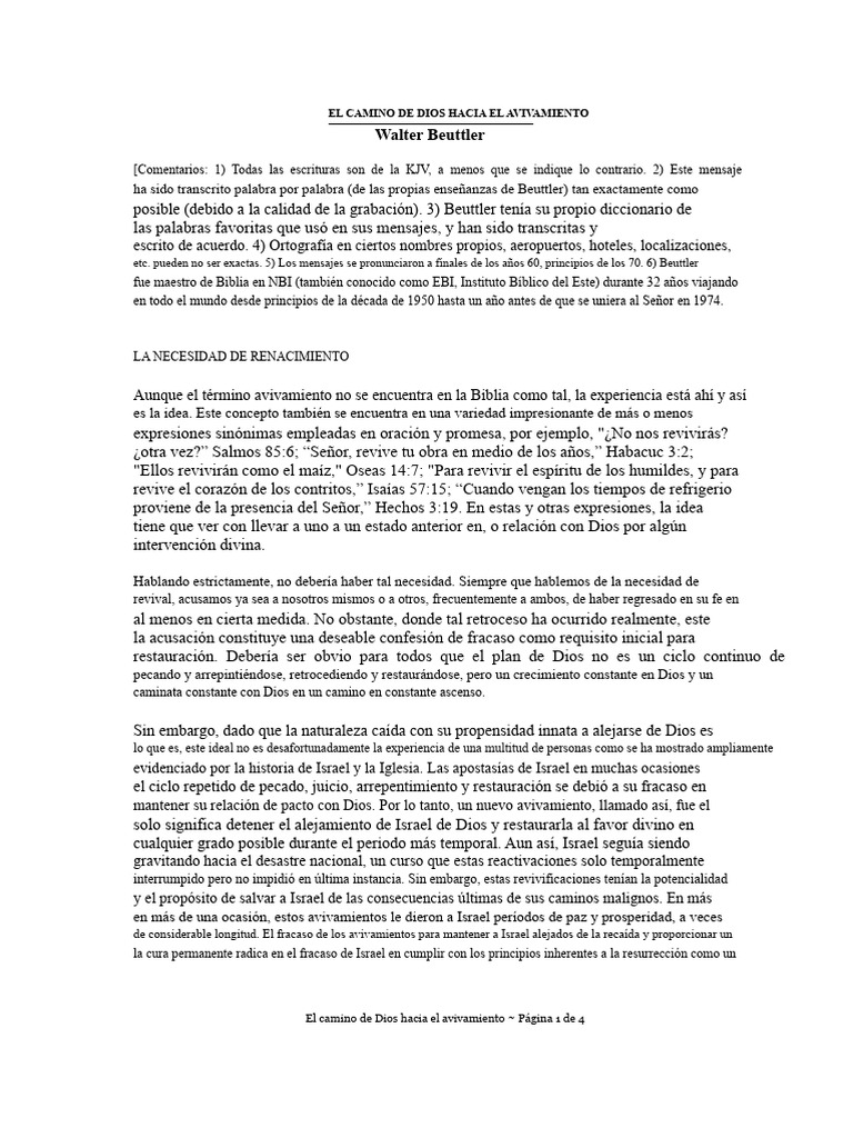 El Camino de Dios Hacia La Revitalización | PDF | Dios | Renacimiento ...