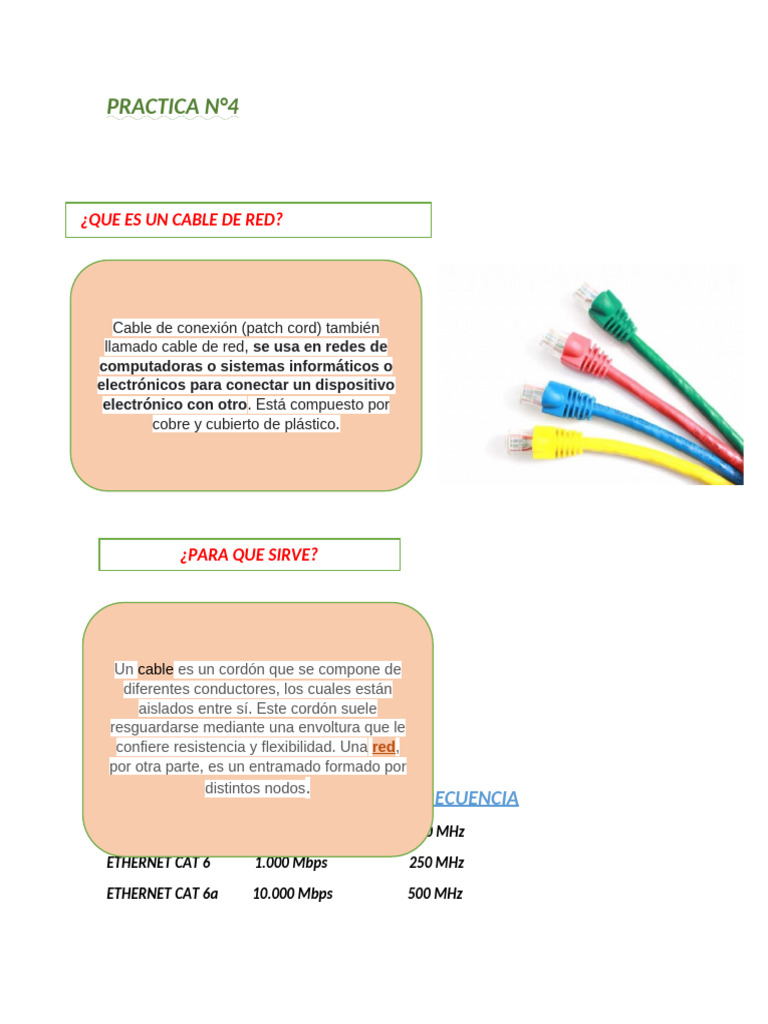 Tipos de Cables de Red | PDF