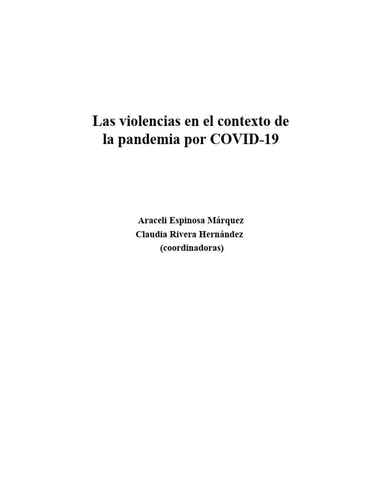 Las Violencias en El Contexto de La Pandemia Por COVID-19 | PDF ...