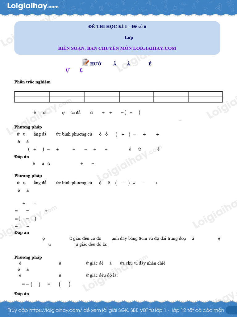 De Thi Hoc Ki 1 Toan 8 Canh Dieu de So 6 1736324821 Đáp Án | PDF