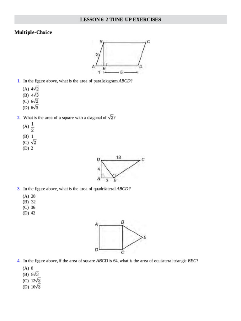 Geometry Areas | PDF