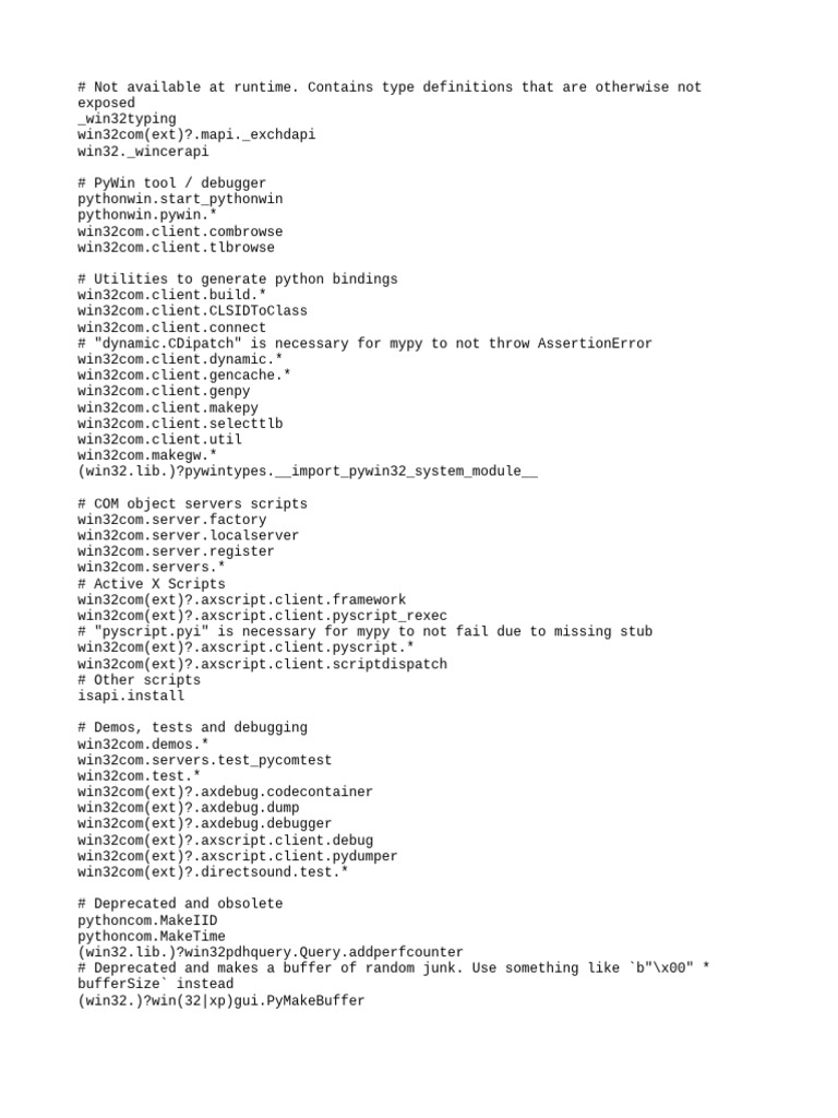 Stubtest Allowlist Win32 | PDF | Python (Programming Language ...