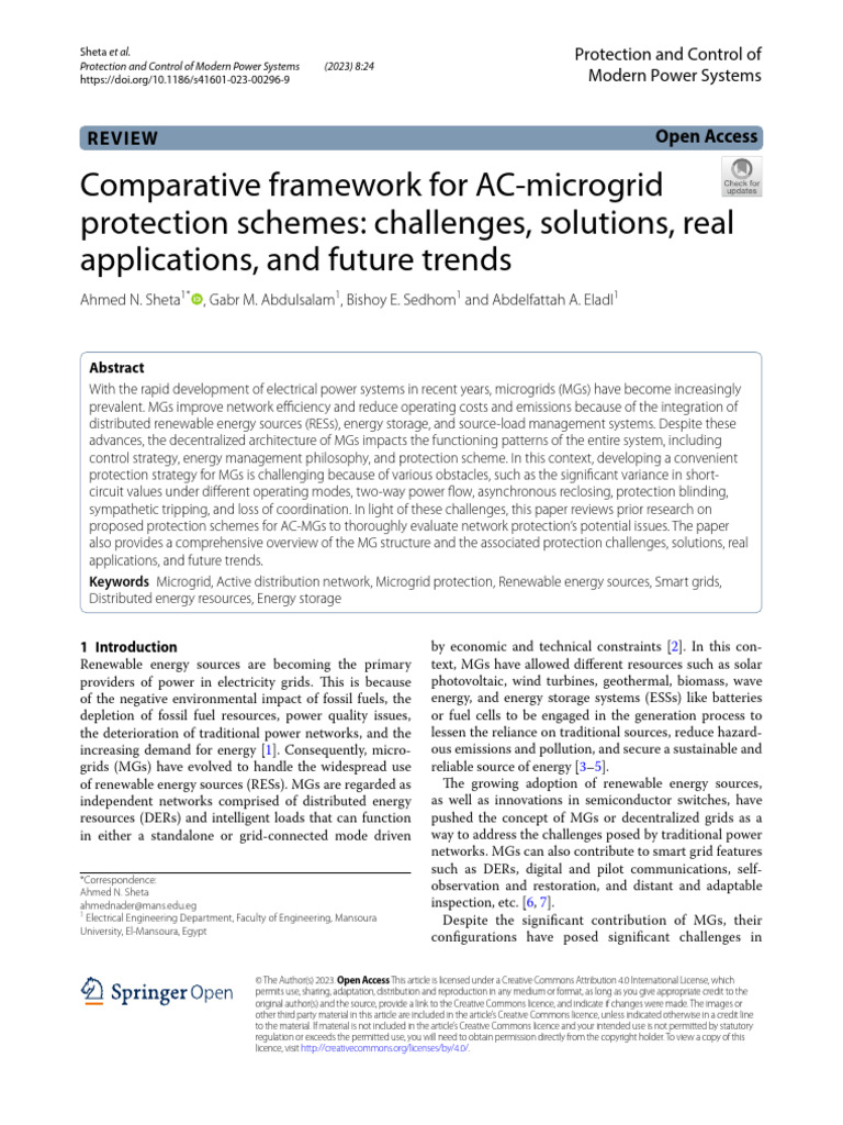 AC-Microgrid Protection Schemes Review | PDF | Distributed Generation ...