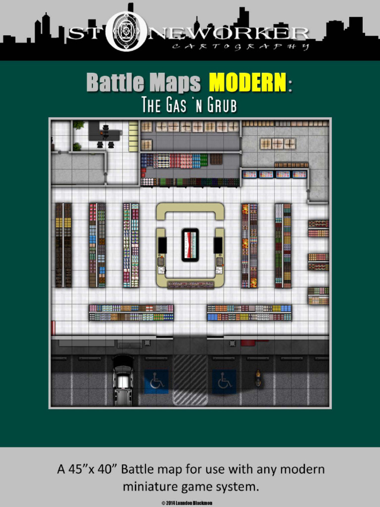 Modern Battlemap: Gas 'n Grub Store | PDF | Map