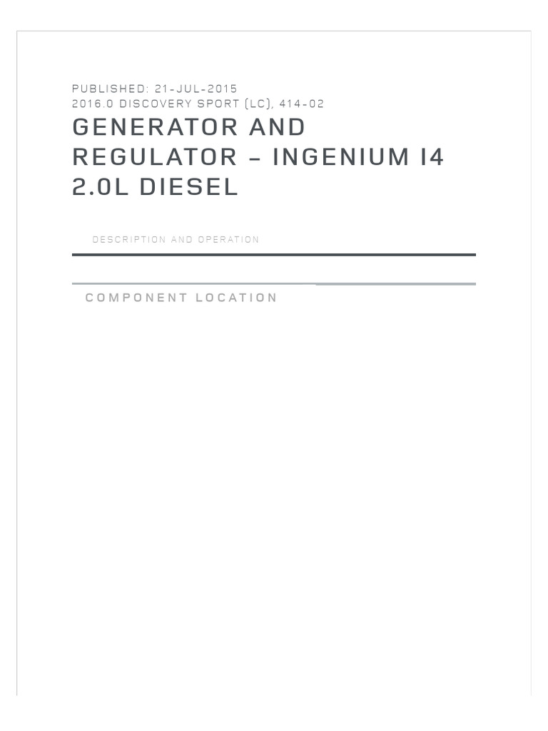 Generator and Regulator Overview for Ingenium I4 | PDF | Rectifier ...
