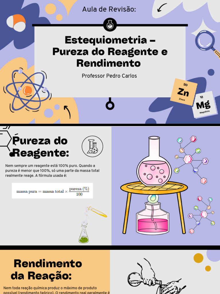 Pureza e Rendimento em Estequiometria | PDF