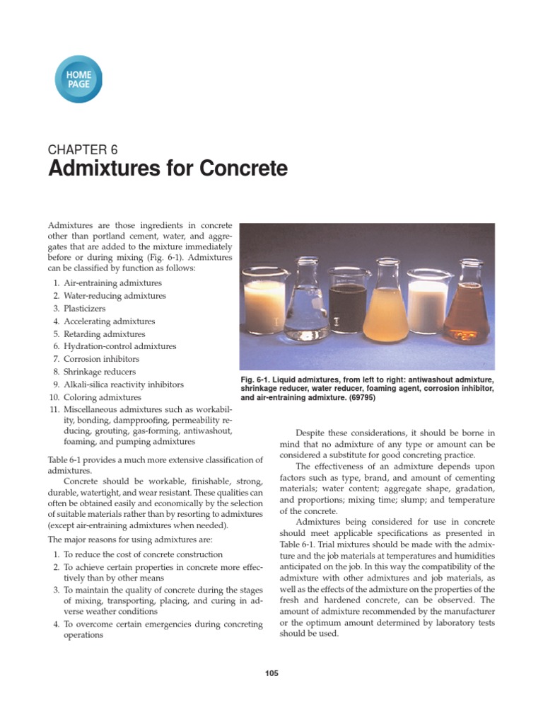 Types of Concrete Admixtures Explained | PDF | Technology & Engineering