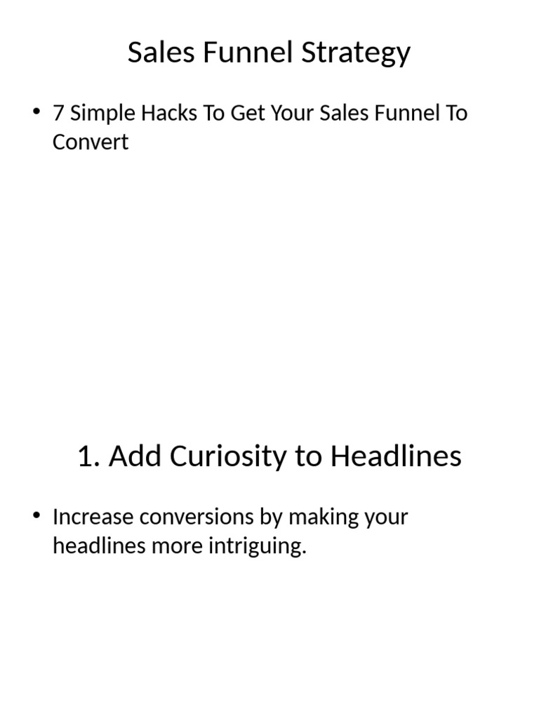 Sales Funnel Strategy | PDF