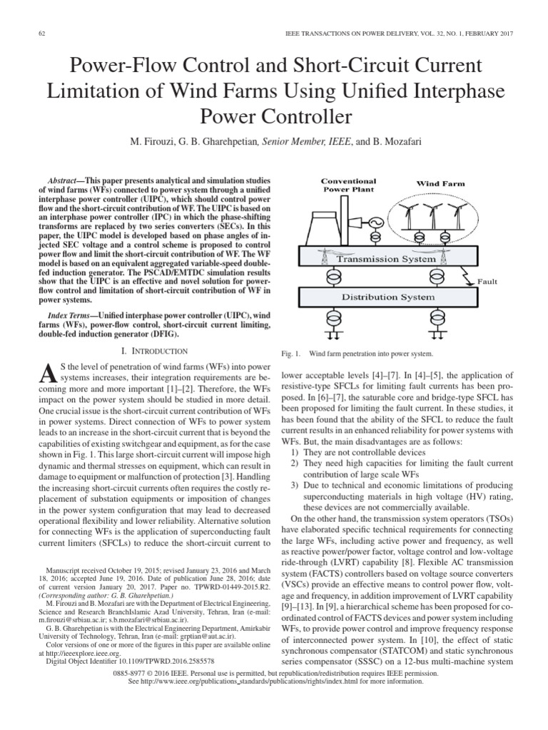 M. Firouzi, 2017 Power-Flow Control and Short-Circuit Current ...