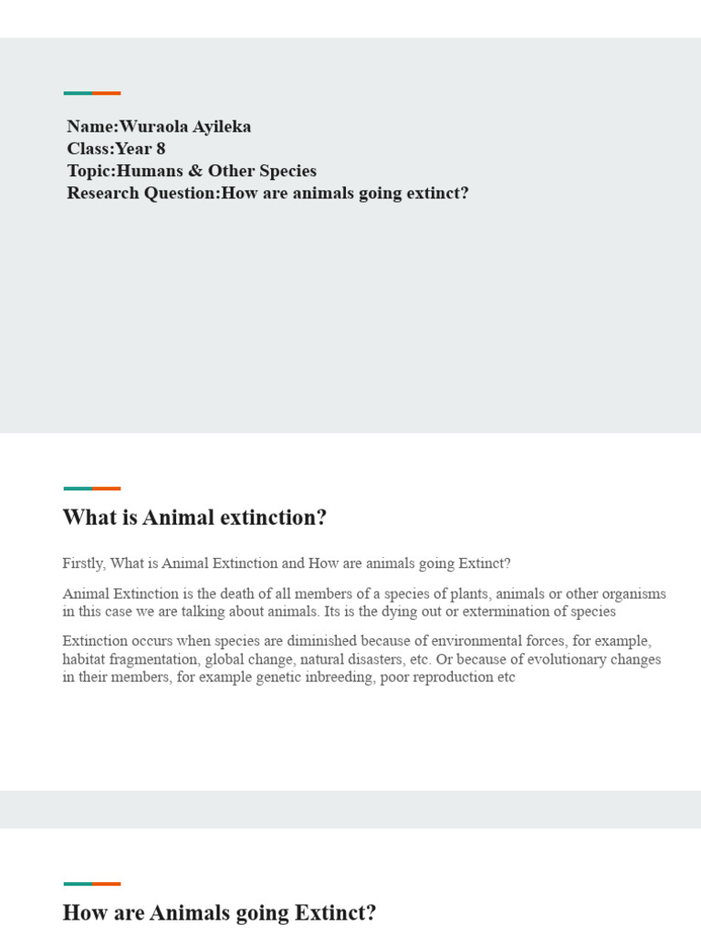 Causes and Effects of Animal Extinction | PDF | Extinction | Species