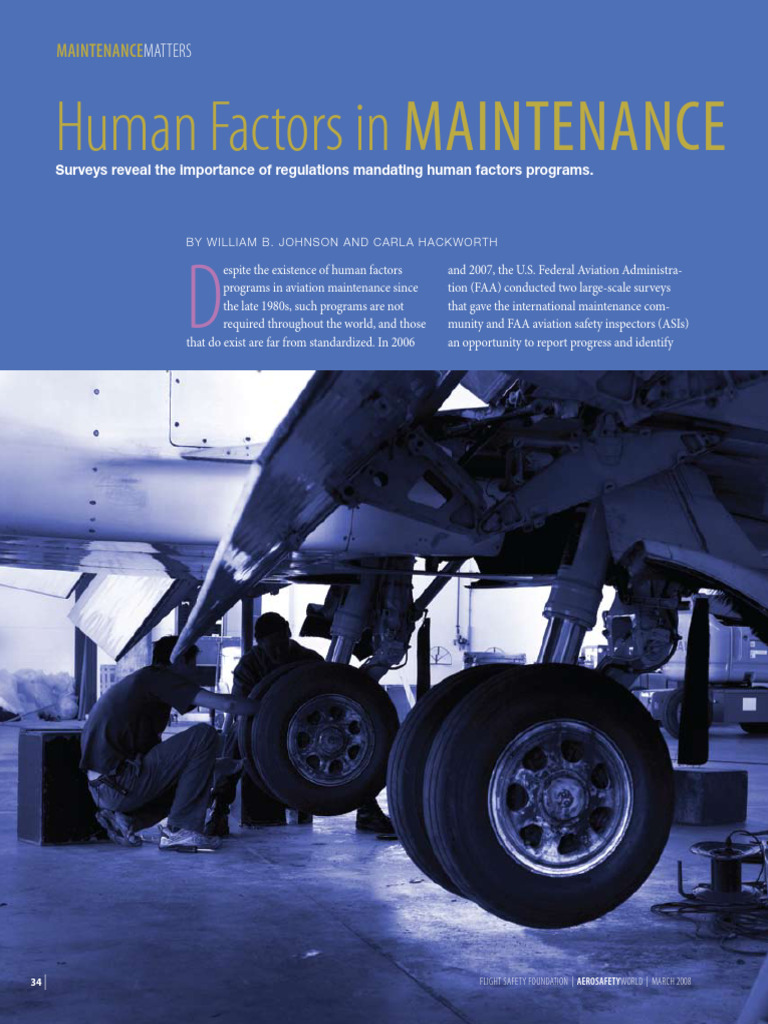Human Factors in Aviation Maintenance | PDF | Federal Aviation ...