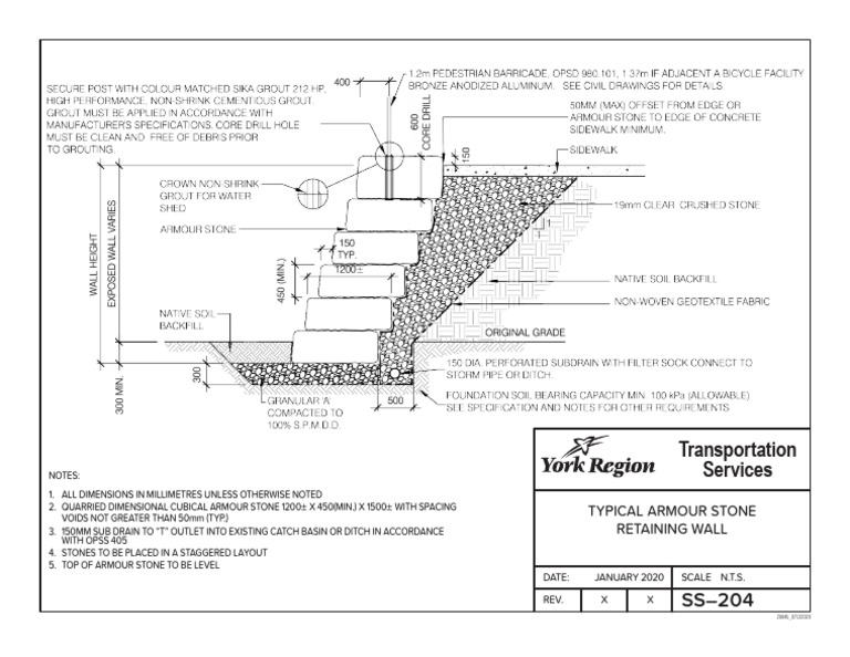 Typical Armour Stone Wall Details | PDF