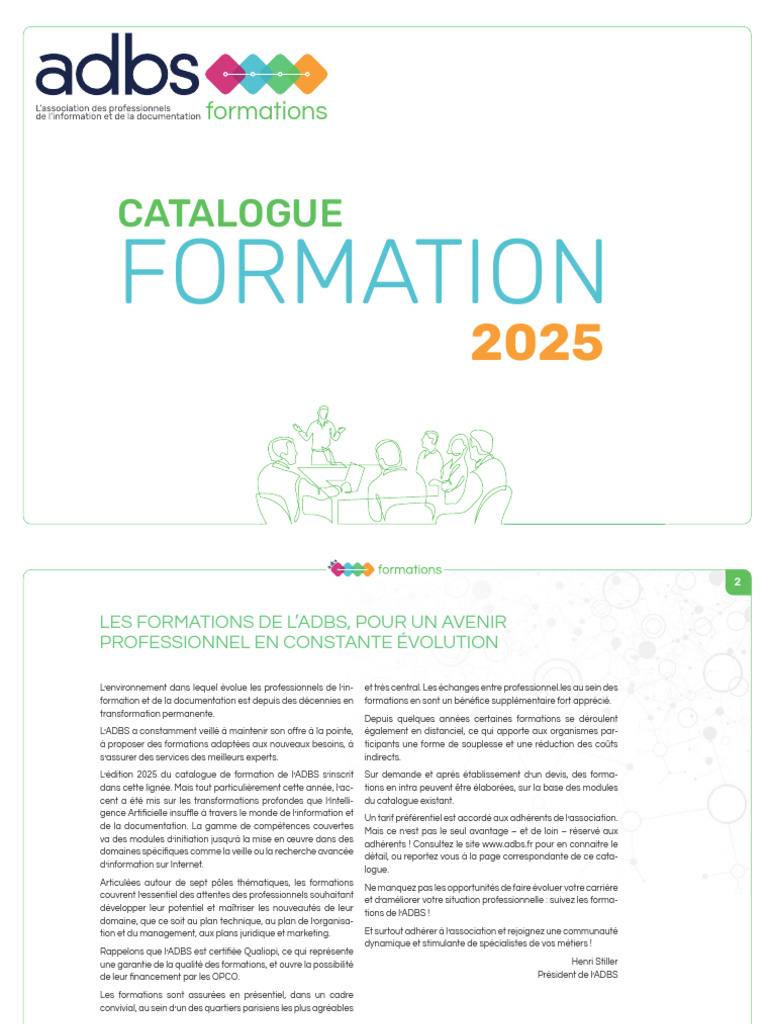 Formations ADBS 2025 : Évolution Pro | PDF