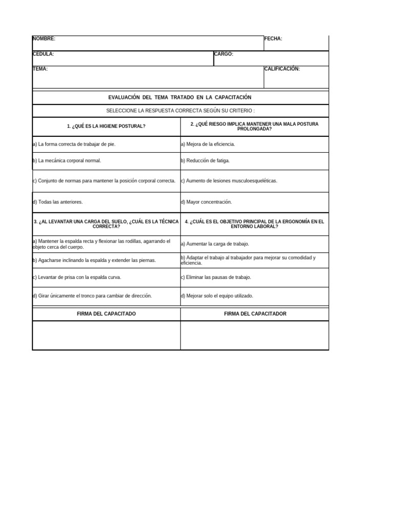 Evaluacion de Conocimiento | PDF
