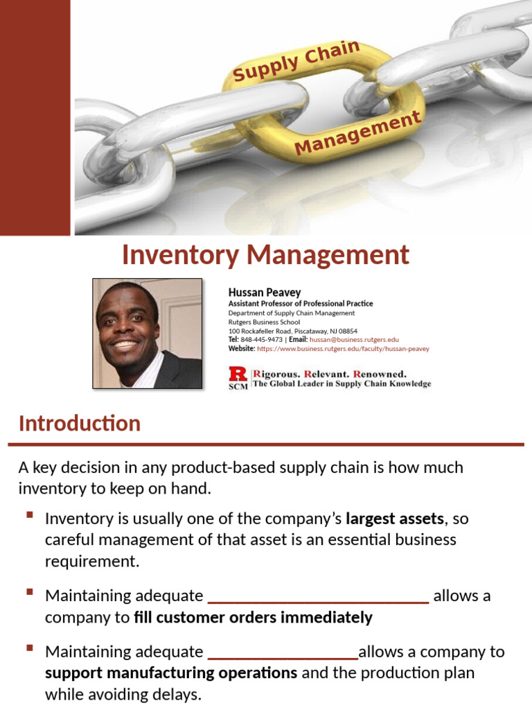 Inventory Management in Supply Chains | PDF | Inventory | Cost Of Goods ...