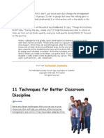 11 Techniques For Better Classroom Discipline: Visit Our