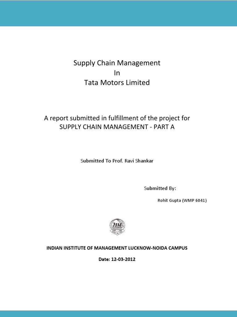 Tata Motors Supply Chain Overview | PDF | Supply Chain | Procurement