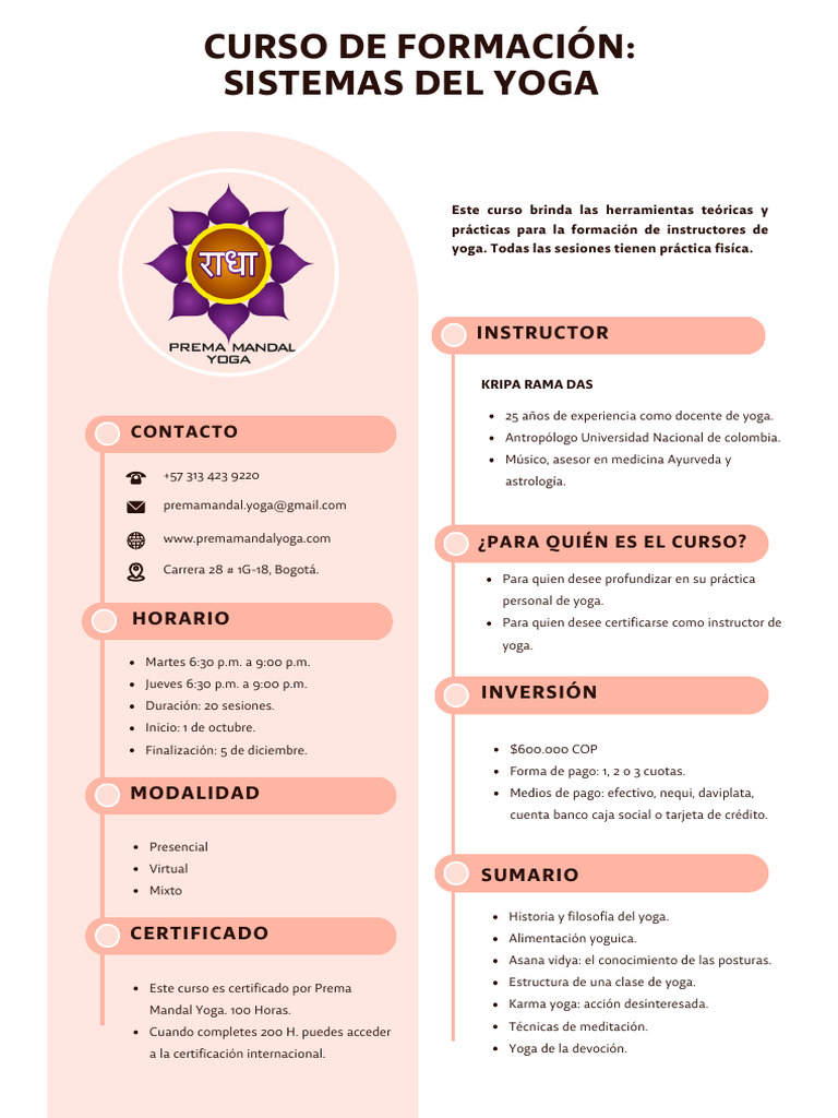Curso de Formación en Yoga 100 Horas | PDF | Yoga | Filosofía india