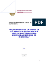 Mejora servicios postgrado UNI