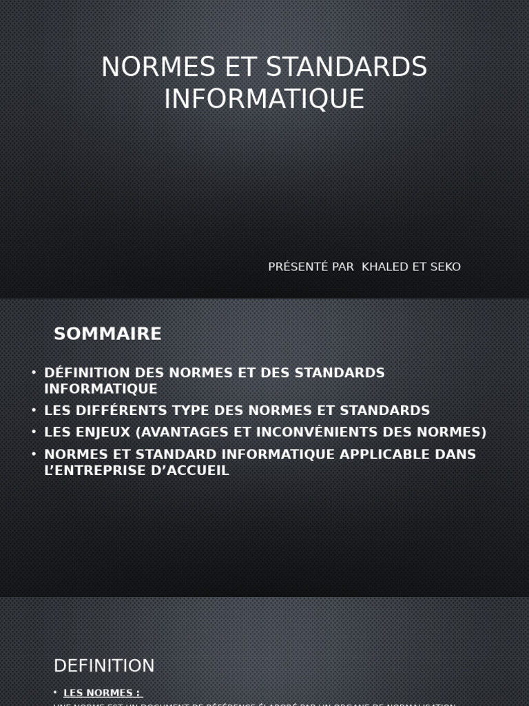 Normes et Standards Informatiques | PDF | Informatique