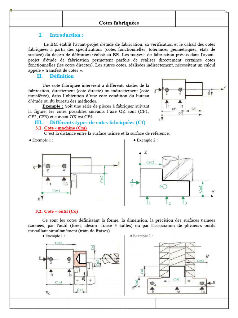 Cotes fabriquées et transfert de cotes | PDF | Usinage