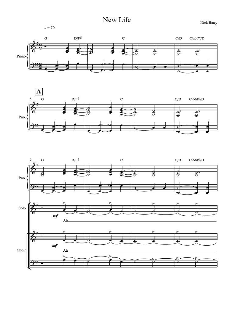 New Life Piano Sheet Music Pdf