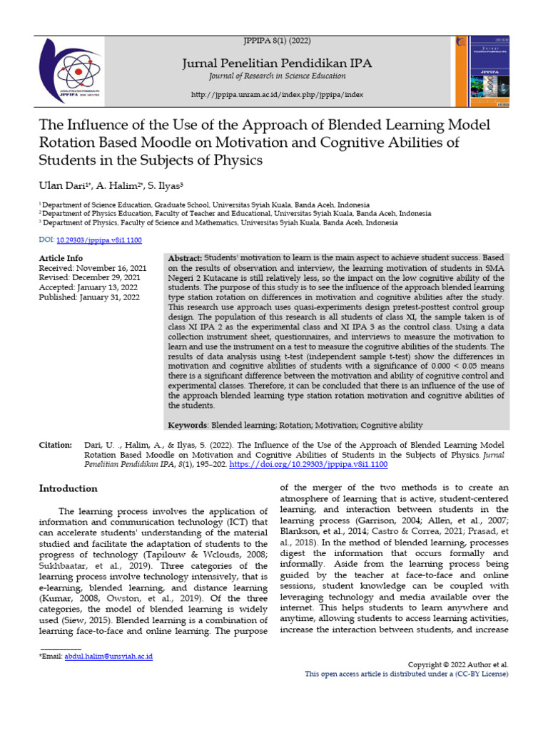 Blended Learning's Impact on Student Motivation | PDF | Motivational ...