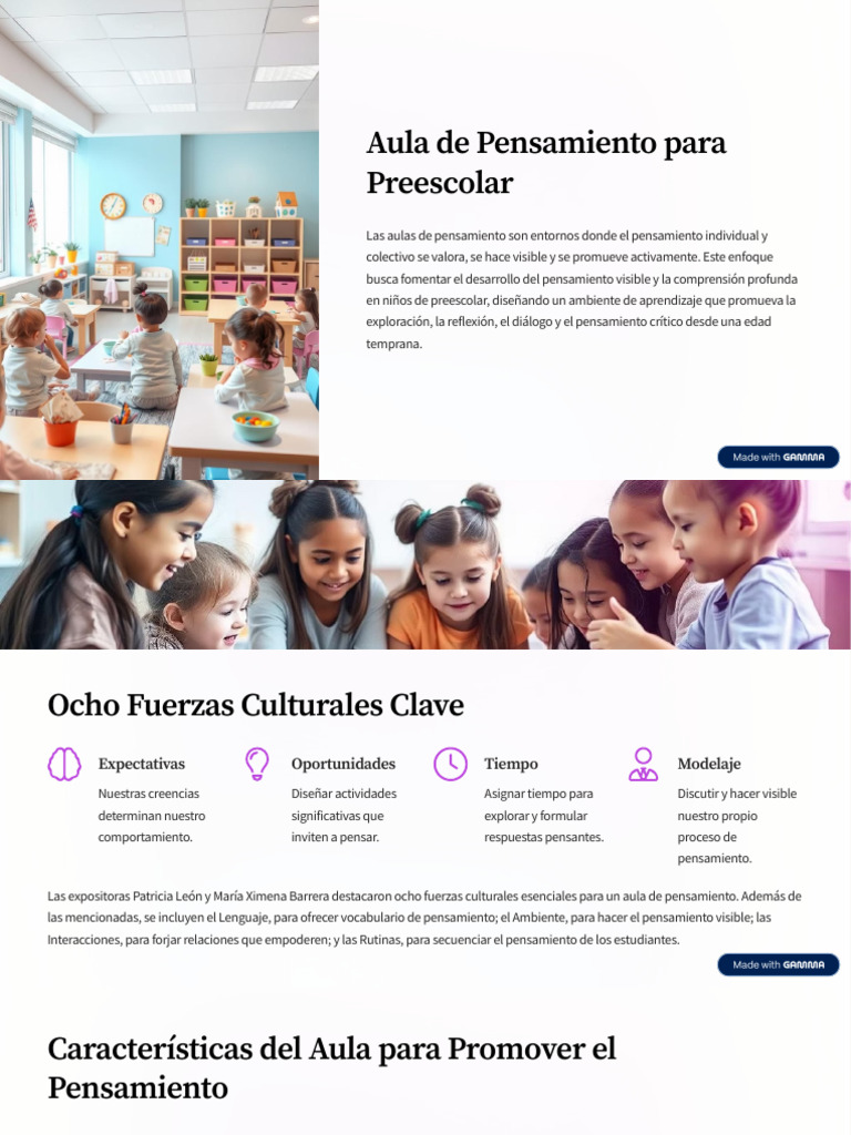 Aula de Pensamiento en Preescolar | PDF | Pensamiento | Aprendizaje