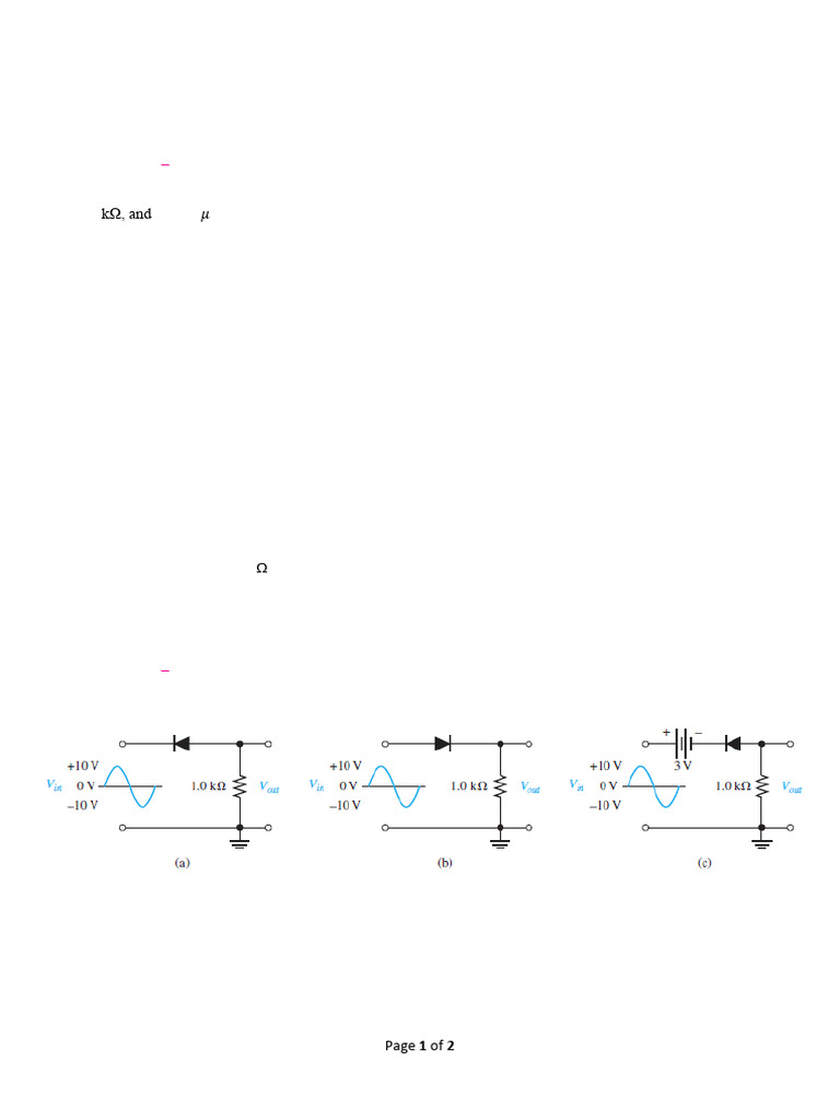 Week 2: Power Supply & Diode Concepts | PDF