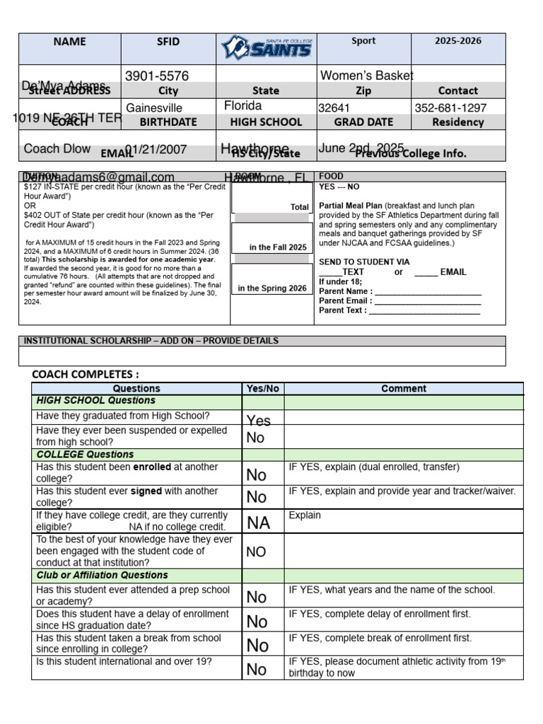 LOI Request Info - Santa Fe | PDF | Higher Education | Educational Stages