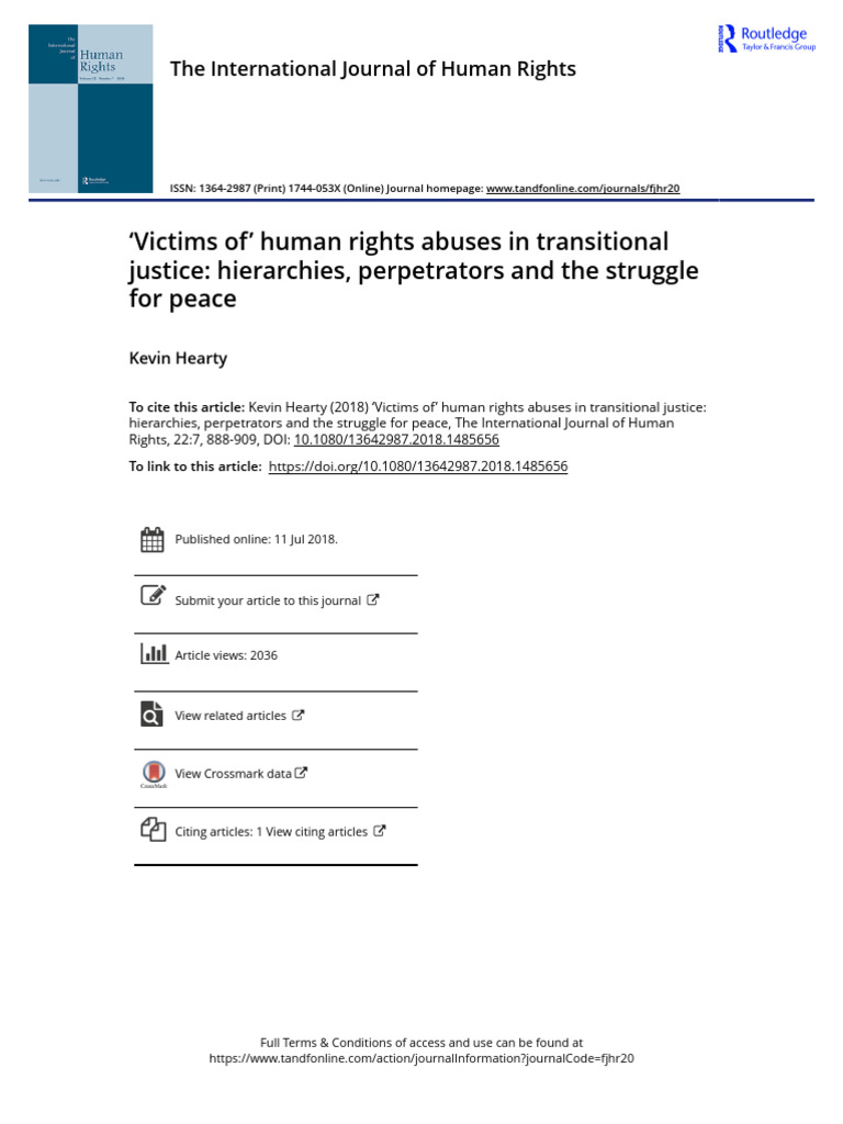 Victims of Human Rights Abuses in Transitional Justice Hierarchies ...