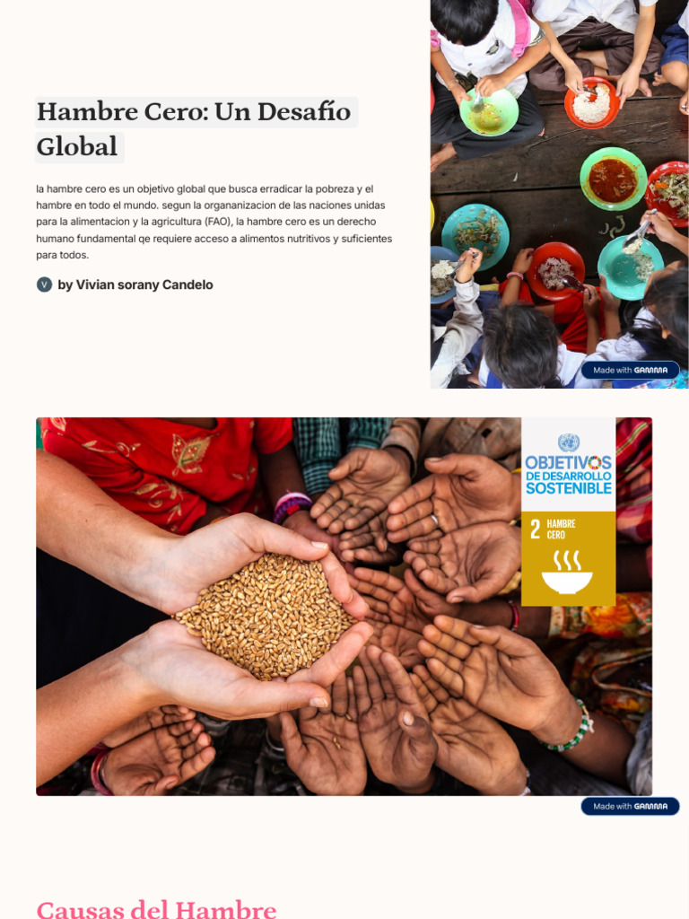 Hambre Cero Un Desafio Global Urgente | PDF | Reducción de pobreza ...