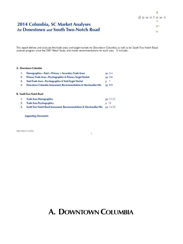 Columbia - Downtown & South Two Notch Road Market Analyses 2014 | PDF ...