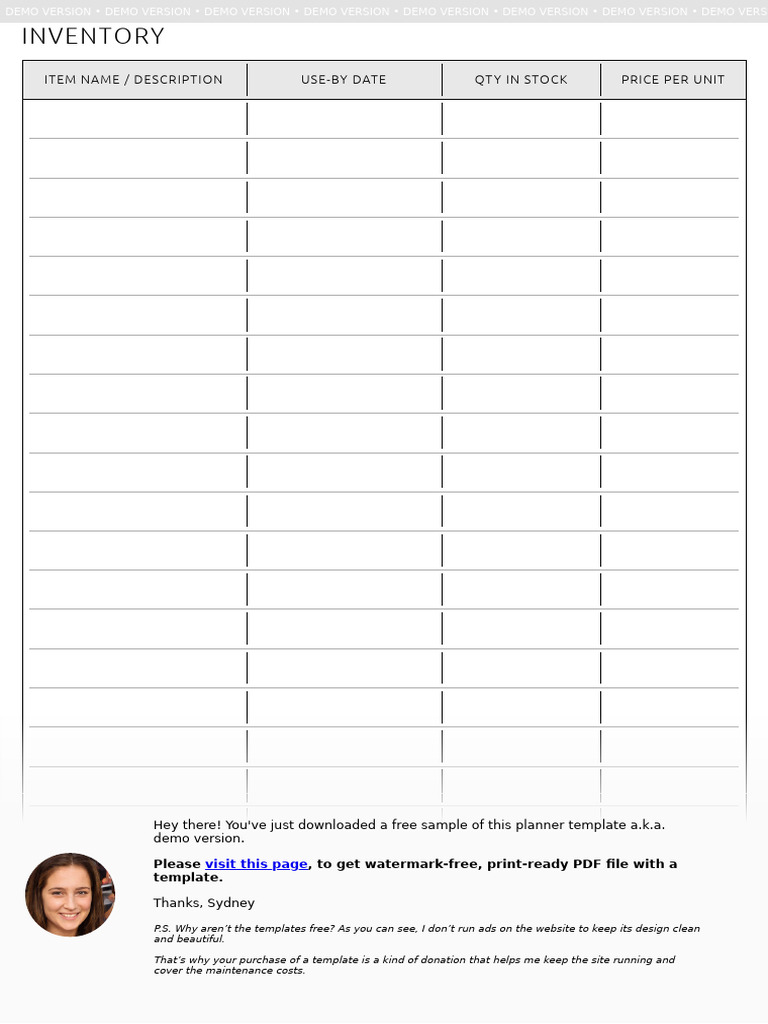 Simple Inventory A4 | PDF