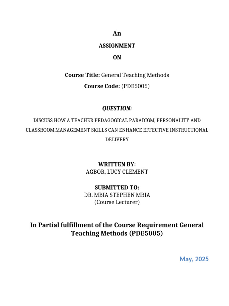 Enhancing Instruction in Primary Education | PDF | Classroom Management ...
