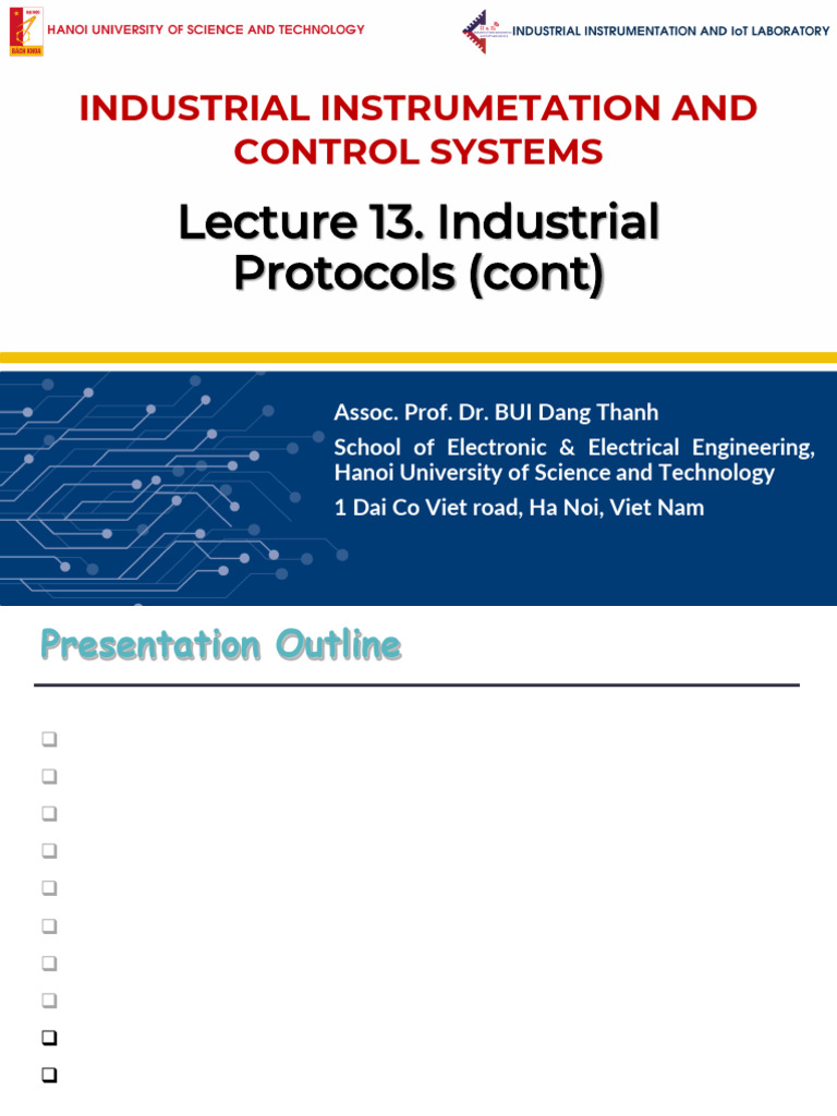 Lecture 13_ Industrial Protocols_ 3 | PDF | Wi Fi | Bluetooth
