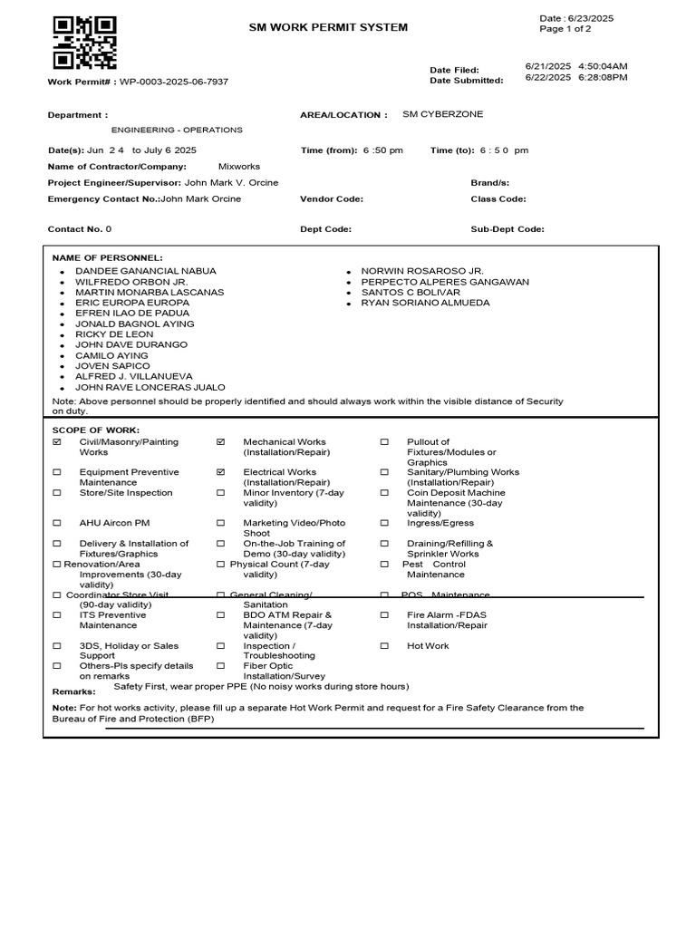 SM Permit June 16-23 | PDF | Personal Protective Equipment | Equipment