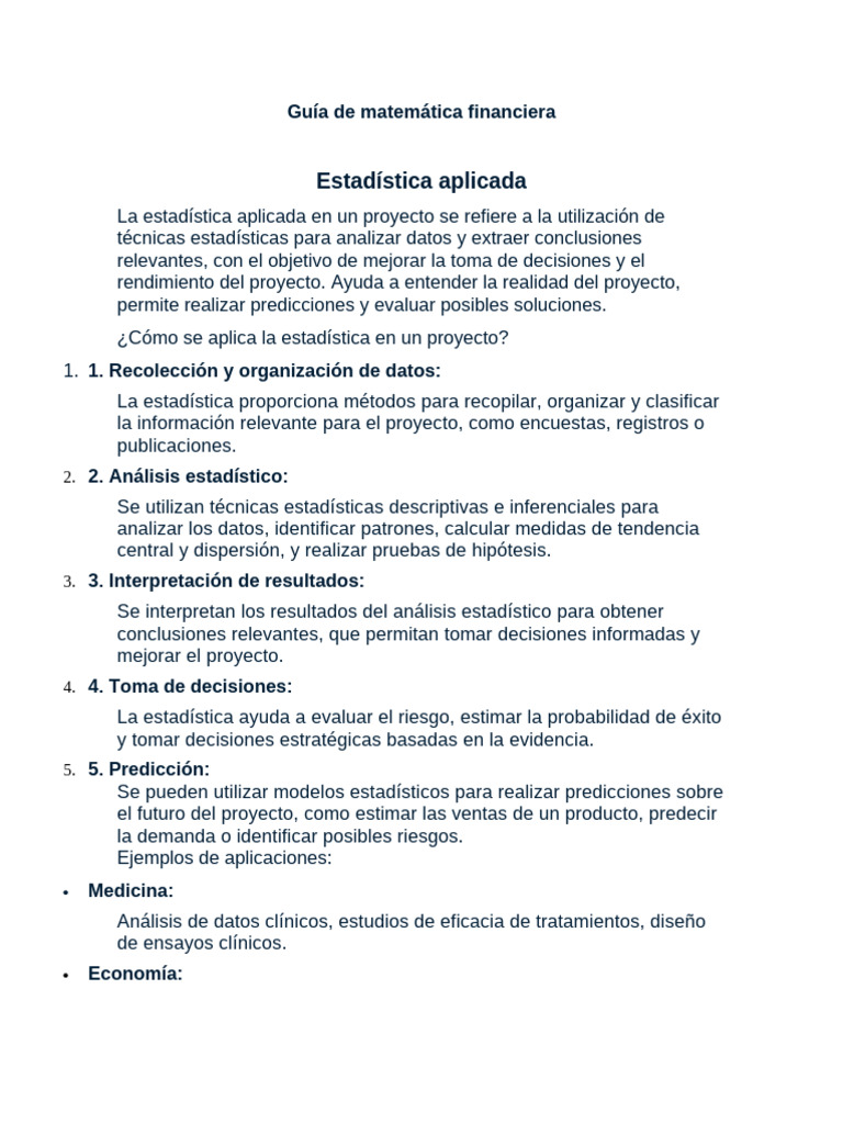 Guía de Matemática Financiera | PDF | Estadísticas | Toma de decisiones