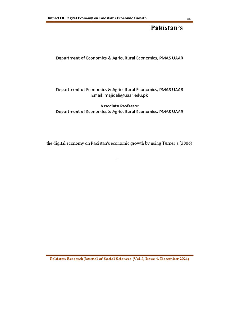 Digital Economy's Impact on Pakistan's Growth | PDF | Economic Growth ...
