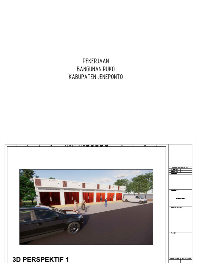 Rencana Arsitektur Ruko Jeneponto | PDF